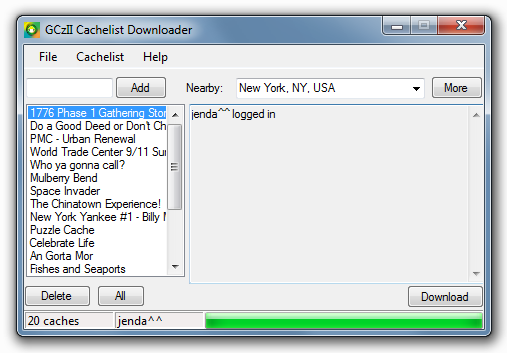 GCzII Cachelist Downloader